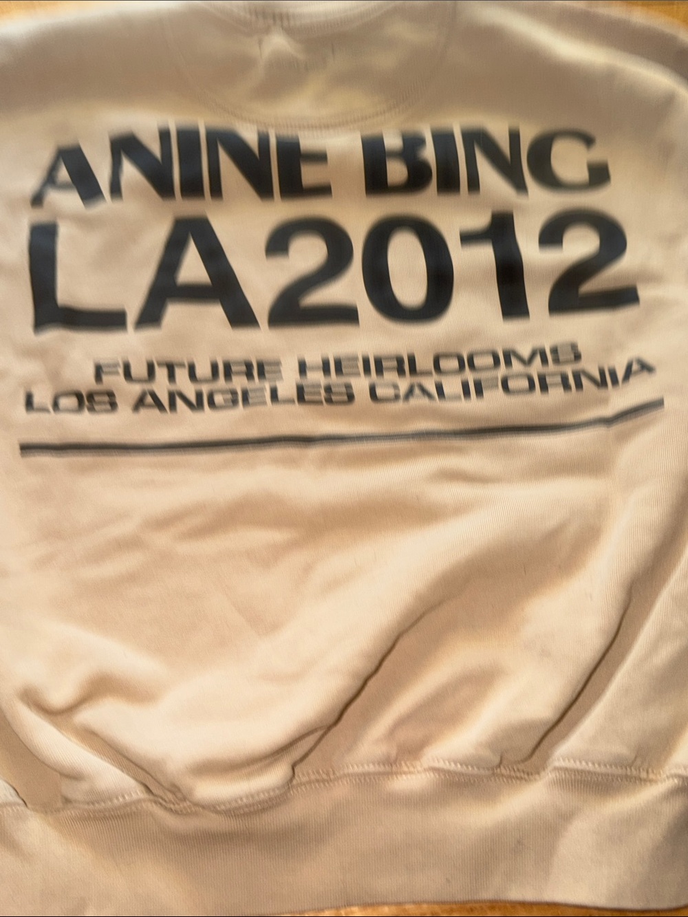 Anine Bing Tan Crewneck Sweatshirt with Black Logo - Picture 5 of 6